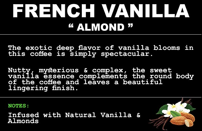  FRENCH VANILLA ALMOND - COFFEE BEANS - 2 lbs  - 696304488028