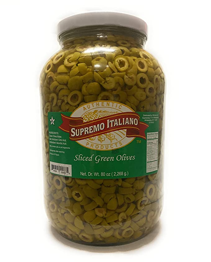 Supremo Italiano - Sliced Green Olives - gallon - 696551691554