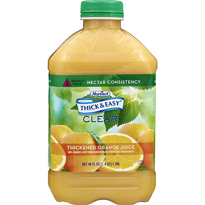 Thick & Easy Thickened Beverage 46 oz. Bottle Orange Juice Flavor Ready to Use Nectar Consistency, 42161 - Sold By - 696850061607