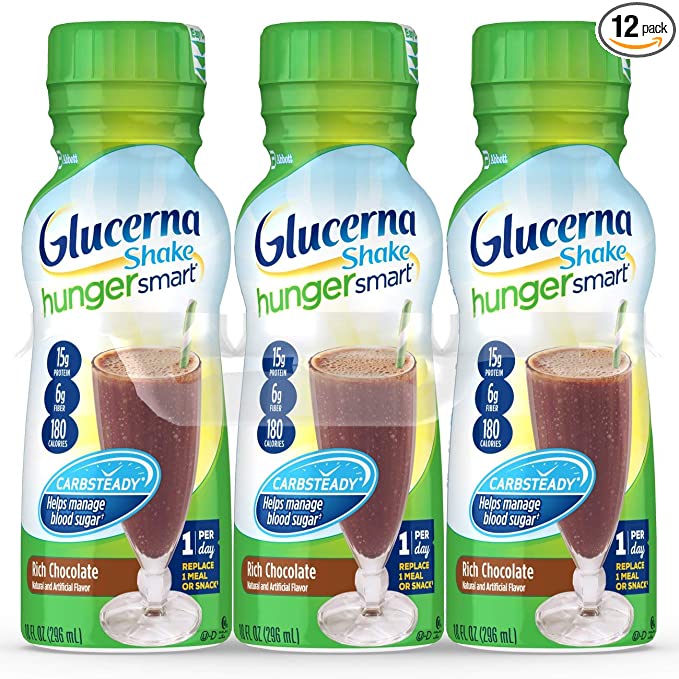  Glucerna Hunger Smart Shake Rich Chocolate Flavor 10 oz. Bottle Ready to Use, 62885 - Case of 12  - 696850063298