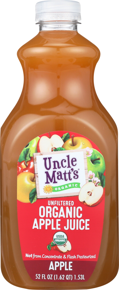 UNCLE MATTS ORGANIC: Unfiltered Organic Apple Juice, 52 oz - 0697068520153