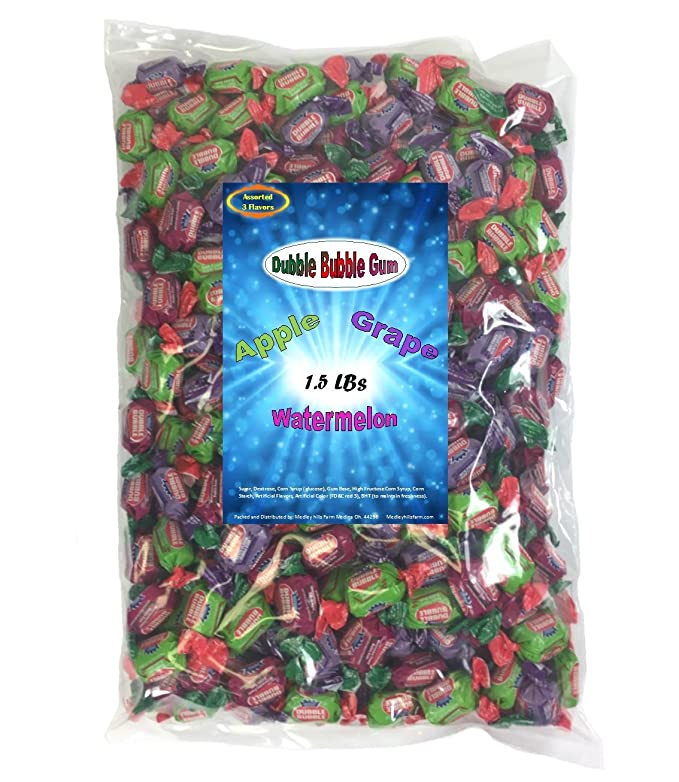  Dubble Bubble Gum 1.5 Lbs Assorted Flavors Individually Wrapped  - 697111143414