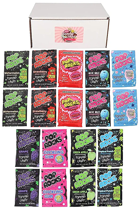  Pop Rocks Pack of 9 Flavors (2 of each flavor, Total of 18)  - 697478874365