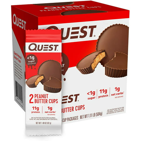 Quest Nutrition High Protein Low Carb Gluten Free Keto Friendly Peanut Butter Cups 17.76 Ounce - 697509517254