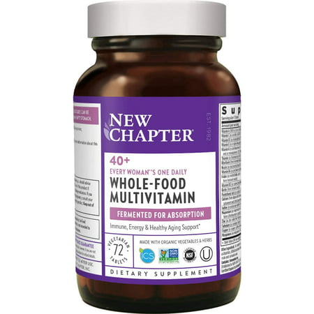 New Chapter Women's Multivitamin + Immune Support - Every Woman's One Daily 40+, Fermented with Probiotics + Vitamin D3 + B Vitamins + Organic Non-GMO Ingredients - 72 ct - 697521755771