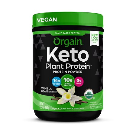 Orgain Keto Plant-Based Protein Powder Vanilla - 10g of Protein Keto Friendly Organic Vegan Gluten Free Organic Prebiotic Fiber 0.97 Lb (Packaging May Vary) - 697584224764