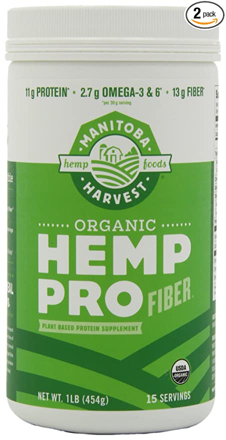  Manitoba Harvest HEMP PRO FIBER, 16 Ounce Tubs (Pack of 2)  - 697658202018