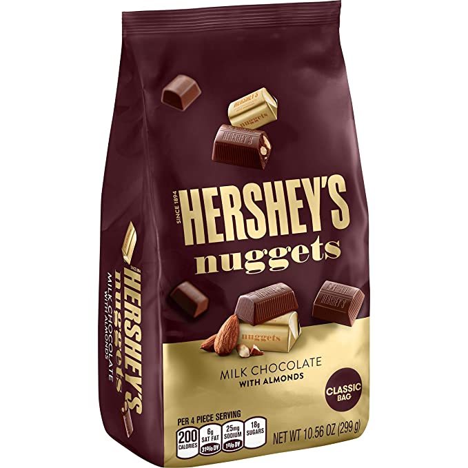 Hershey'S, Nuggets, Milk Chocolate With Almonds - 034000016204