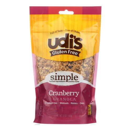 UDIS: Gluten Free Granola Cranberry, 12 Oz - 0698997806165