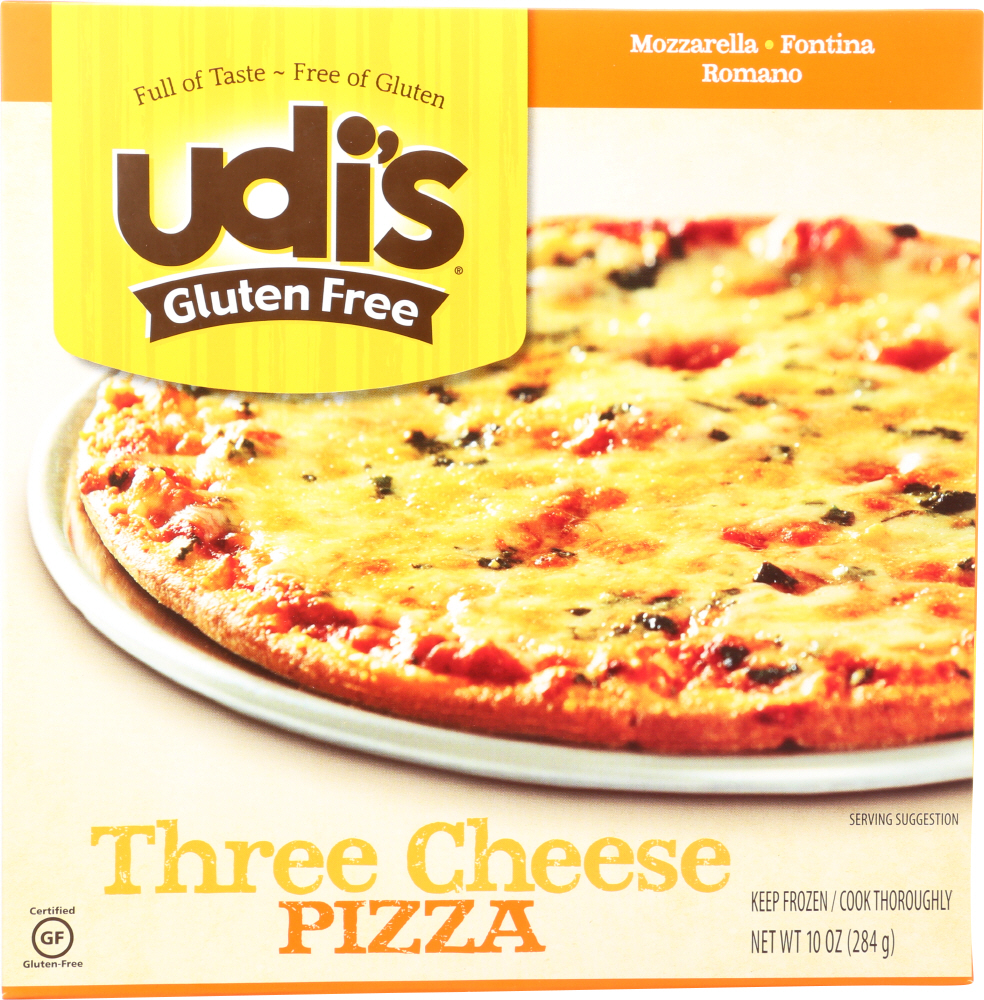 Udi’s Gluten Free Three Cheese Pizza, 10 oz - 0698997806240