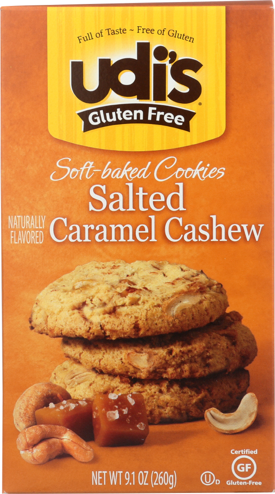 UDIS: Salted Caramel Cashew Cookies, 9.1 oz - 0698997807582