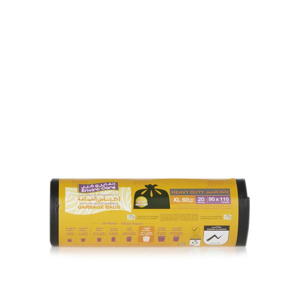 Enviro Care biodegradable XL garbage bags 90x110cm 60gal x20 - Waitrose UAE & Partners - 7000123456664