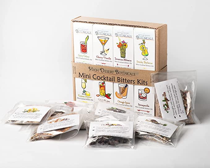 Pack of 8 DIY Mini Bitters Kit | Make Your Own Aromatic Bitters to Perfectly Flavor Drinks | 8 Different Easy To Use Flavors for New or Classic Cocktails | Makes Approx. 2000 Servings - 700256984504