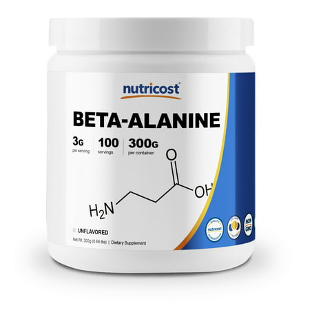 Nutricost Beta Alanine Powder 300 Grams - Pure Beta Alanine, Gluten Free & Non-GMO - 700425812188