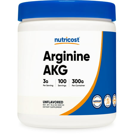 Nutricost Arginine AKG Powder 300 Grams (AAKG) 100 Servings - Non-GMO Supplement - 700425812492