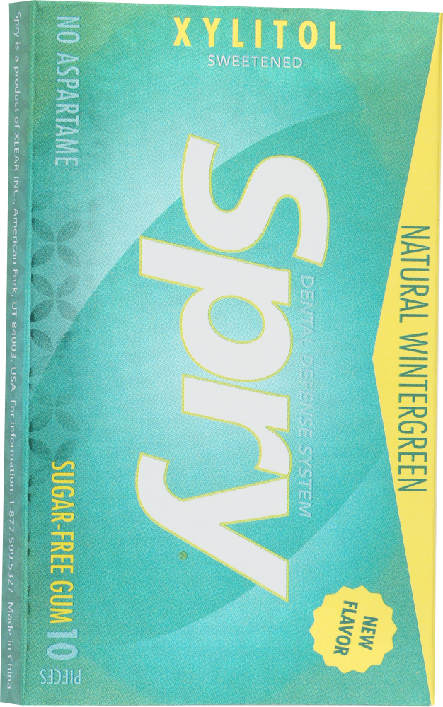 Natural Wintergreen Xylitol Sweetened Sugar-Free Gum, Natural Wintergreen - natural