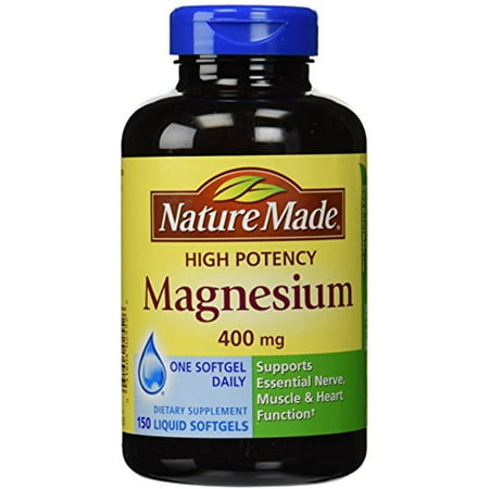 Nature Made High Potency Magnesium 400 mg 2 Pack each of 150 Liquid Softgels - 700604912371