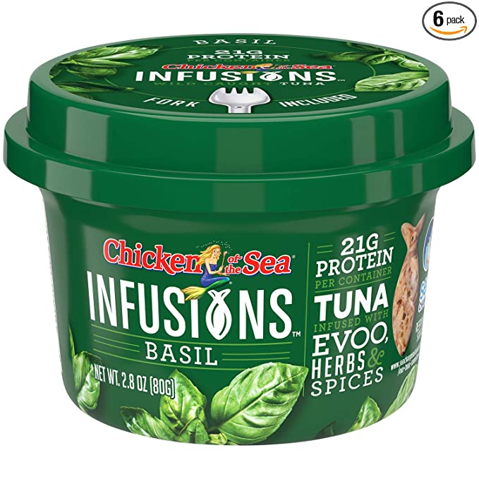 Chicken of the Sea Infusions Tuna, Basil Cups, 2.8 Oz, Pack of 6 - 701607258053
