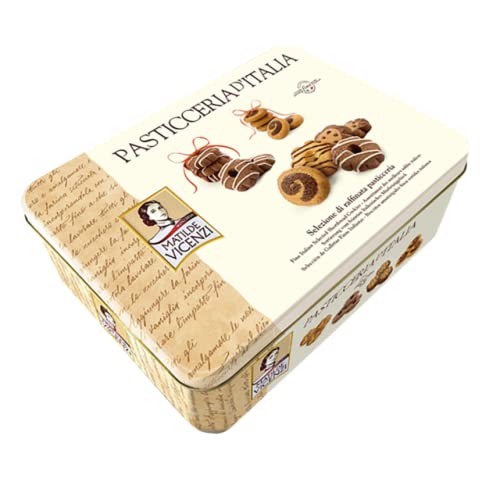  Matilde Vicenzi Pasticceria D'Italia Cookie Tin, Variety of Italian Shortbread Cookies, Made in Italy, 420g, 14.81 oz Gift Tin  - 701750687915