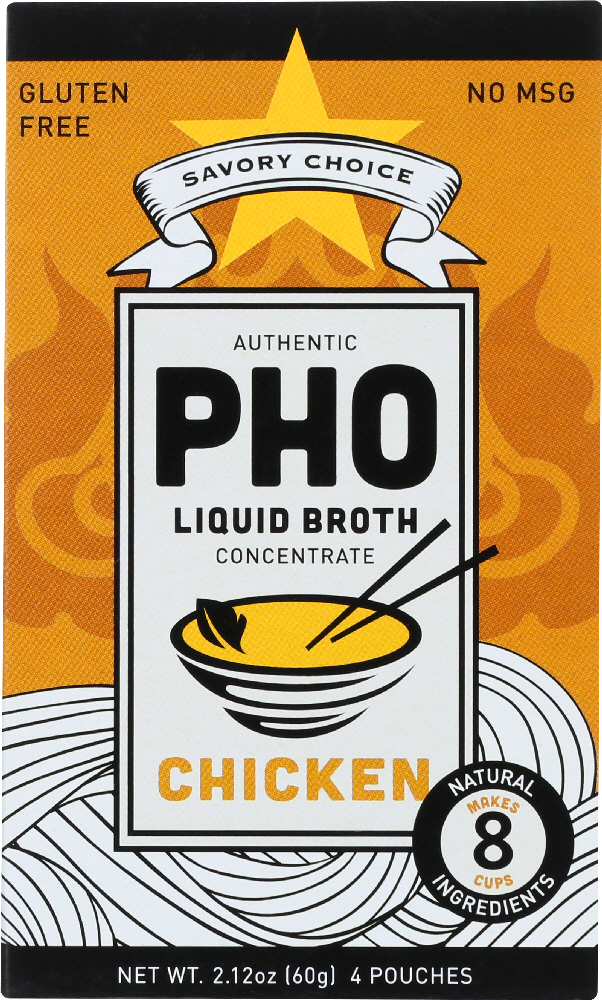 SAVORY CHOICE: Pho Liquid Chicken Broth, 2.12 oz - 0701809304275