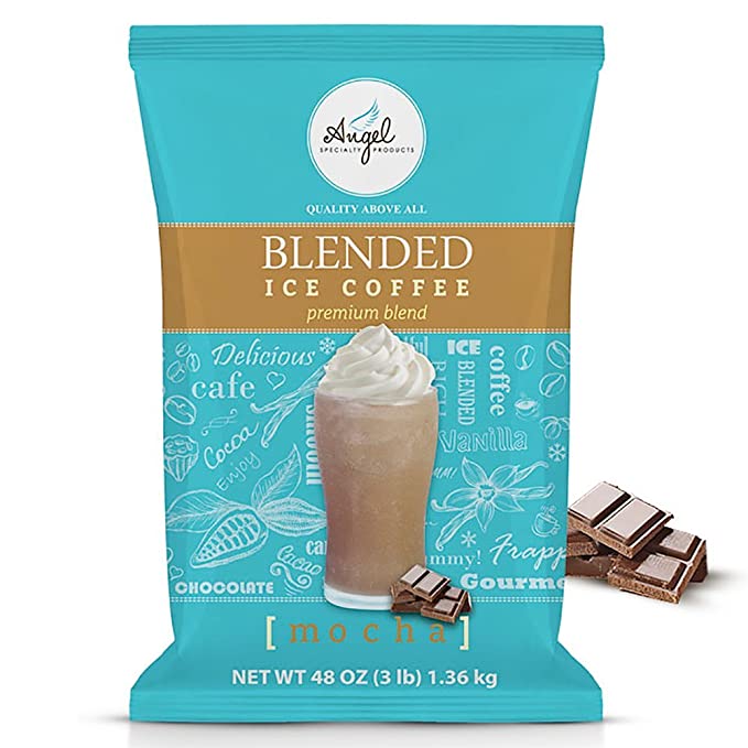  Angel Specialty Products, Blended Ice Coffee, Instant Frappe Powder Drink Mix, 3-Pound Bag, Mocha [34 Servings]  - 702334644560