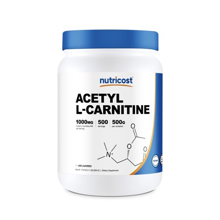 Nutricost Acetyl L-Carnitine (ALCAR) 500 Grams - 1000mg Per Serving - High Quality Pure Acetyl L-Carnitine Powder - 702669931106