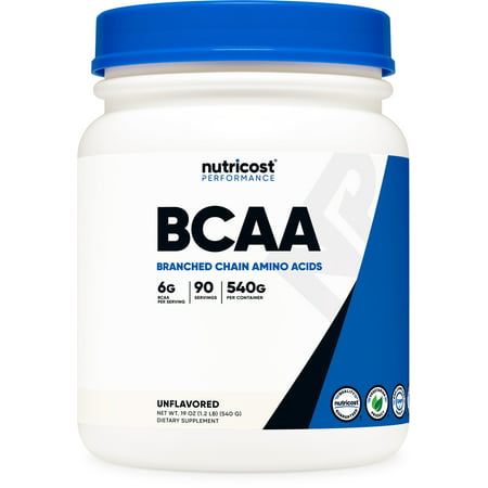 Nutricost BCAA Powder 2:1:1 (Unflavored) 90 Servings - Gluten Free & Non-GMO Supplement - 702669931618