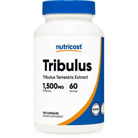 Nutricost Tribulus Terrestris Extract 1500mg 60 Servings (120 Capsules) - Non GMO & Gluten Free Supplement - 702669932011