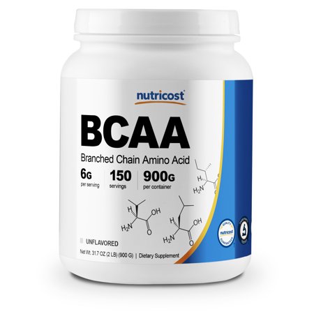 Nutricost BCAA Powder 2:1:1 (Unflavored) 150 Servings- Gluten Free & Non-GMO - 702669932332