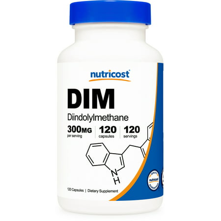 Nutricost DIM (Diindolylmethane) 300mg 120 Capsules with BioPerine - Gluten Free Non-GMO Supplement - 702669933117