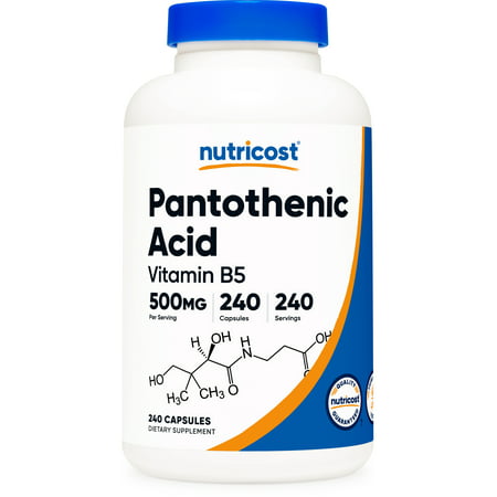 Nutricost Pantothenic Acid (Vitamin B5) 500mg 240 Capsules - 702669933179