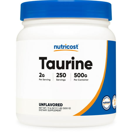 Nutricost Taurine Powder 500 Grams - 250 Servings - 702669933827