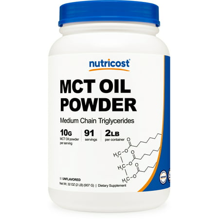 Nutricost MCT Oil Powder 2LBS (32oz) - Great for Ketosis and Ketogenic Diets - Zero Net Carbs - 702669935005
