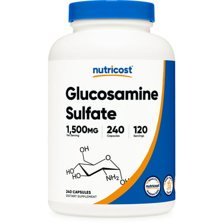 Nutricost Glucosamine Sulfate 750mg 240 Capsules (1500mg Per Serving) - 702669935104