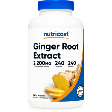 Nutricost Ginger Root Extract 550mg 240 Capsules - Gluten Free & Non-GMO Supplement - 702669935111