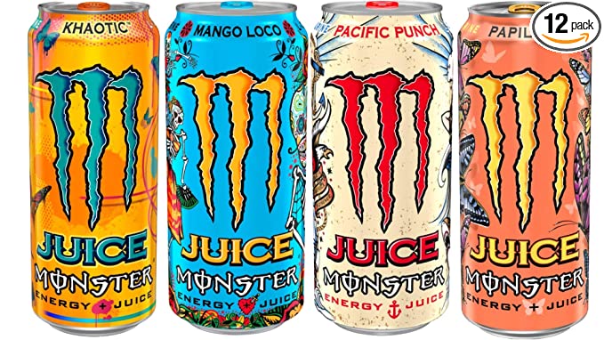 Monster Energy Juice - 4 Flavor Variety Pack (12) - 702823656739
