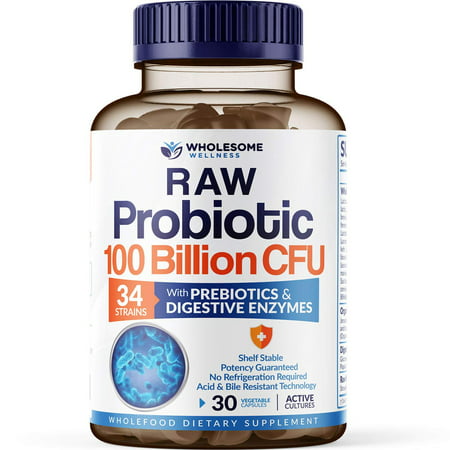 Organic Probiotics 100 Billion CFU Dr. Approved Probiotics for Women Probiotics for Men and Adults Complete Shelf Stable Probiotic Supplement with Prebiotic & Digestive Enzymes; 30 Capsules Vegan - 703123446938