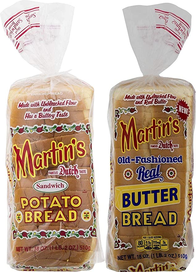  Martin's Famous Pastry Potato Bread Variety Pack- 18 oz. Bags (2 Loaves)  - 703694605284