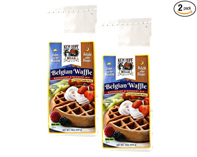 New Hope Mills Easy To Make Belgian Waffle Mix- Two 16 oz. Bags - 703694613272