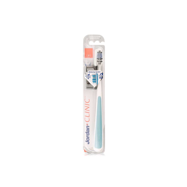 Jordan shiny white medium toothbrush - Waitrose UAE & Partners - 7038516170101
