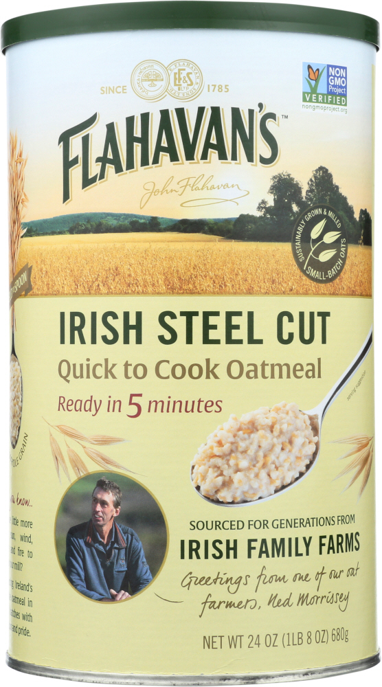 FLAHAVANS: Irish Steelcut Oatmeal Quick To Cook, 24 oz - 0704174000308