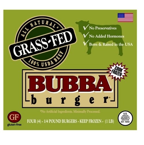 BUBBA BURGER: Grass Fed Burger 4 pk, 1 lb - 0704639911002