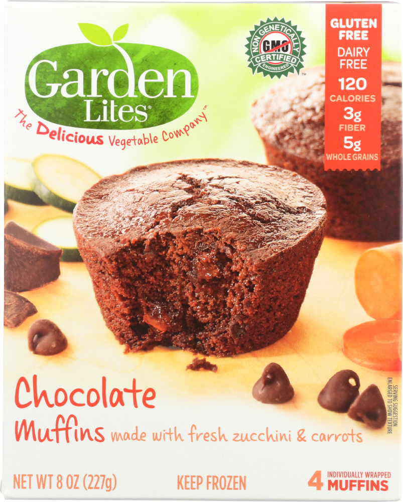 GARDEN LITES: Zucchini Chocolate Veggie Muffin Gluten Free All Natural, 8 oz - 0704863028026