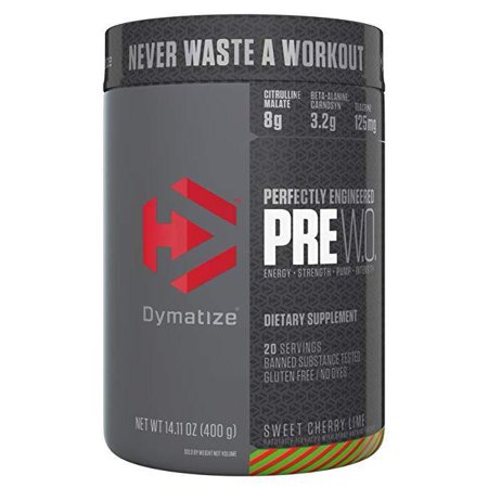 Dymatize Pre Workout Powder with Caffeine, Maximize Energy, Strength & Endurance, Amplify Intensity of Workouts, Sweet Cherry Lime, 14.11 Oz (B073PFJ4D6) - 705016171033
