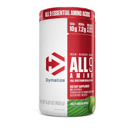 Dymatize All9 Amino Essential Amino Acids, Jolly Green Apple, 30 servings - 705016181018