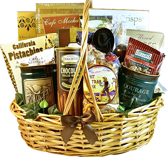  Horse Play, Equestrian Themed Gift Baskets For Horse Lovers with Two Coffee Mugs, Gourmet Meat and Cheese, Sweets and More...  - 705332264921