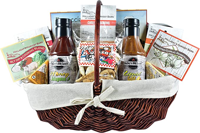  Gift Basket Village Deluxe - A Grilling Gift Basket For Men - With BBQ Sauce, Rubs, Recipes, Nuts And Much More, Large - 9 Pounds  - 705332269636