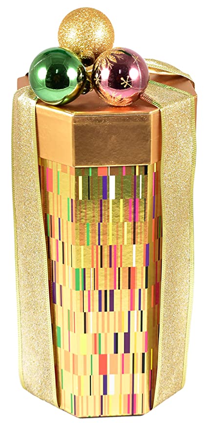 Gift Basket Village Fireside Gourmet Gift Tower, Octagon Shaped Holiday Tower with Gourmet Fudge Cup, Truffles, Mini Bars and more, chocolate, 1 Count - 705332273848