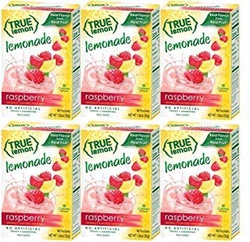  True Lemon Raspberry Lemonade Drink Mix, 10-count (Pack of 6) with 5 FREE Lemonade Sample Sticks  - 705332289689