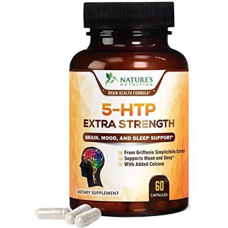 5-Htp 200mg Capsules - Extra Strength Serotonin Support for Sleep and Stress, Made in USA, Best 5-Hydroxytryptophan Supplement for Men and Women, Supports Positive Mood - 60 Caps - 705377488092